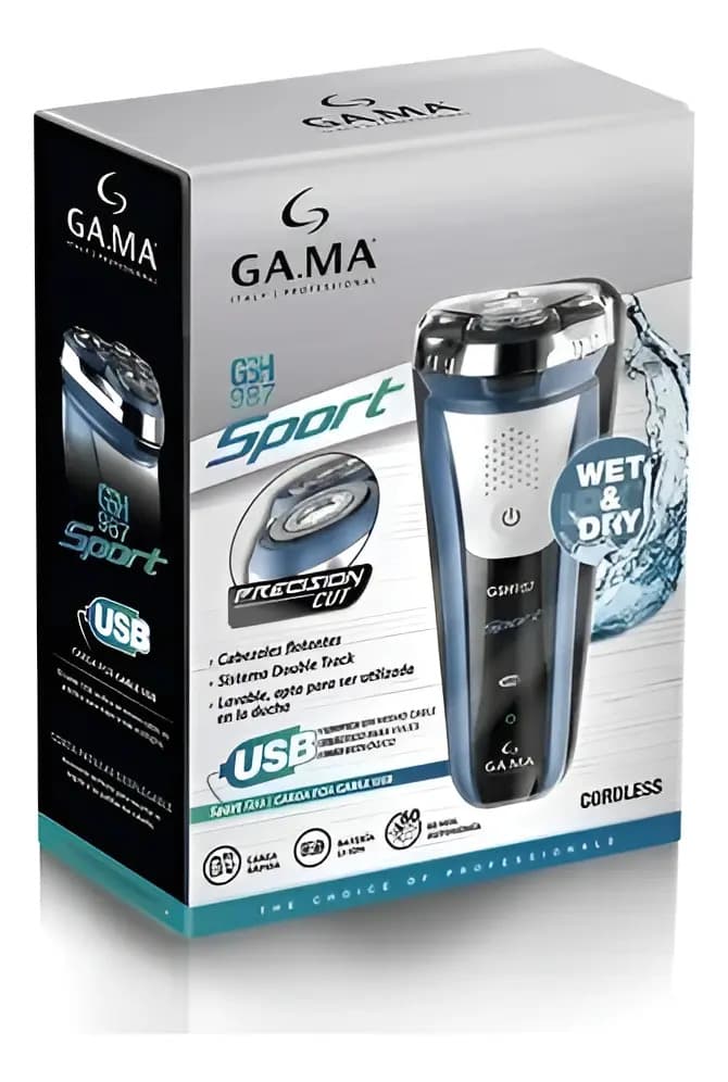 Afeitadora Gama Gsh987s 150041 Sport Usb Color Celeste — imagen 2