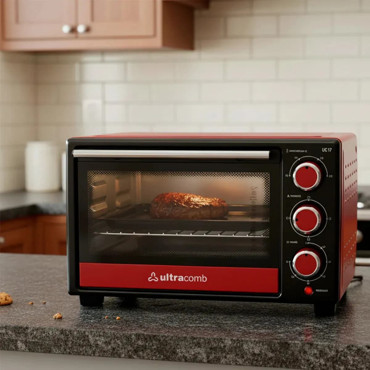 Horno Eléctrico de Mesa Ultracomb Uc-17 17litros Rojo/Negro 1280W — imagen 2