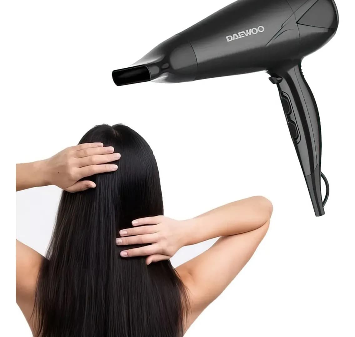Secador pelo daewoo 2100w frio calor con difusor dhd7007 negro — imagen 2