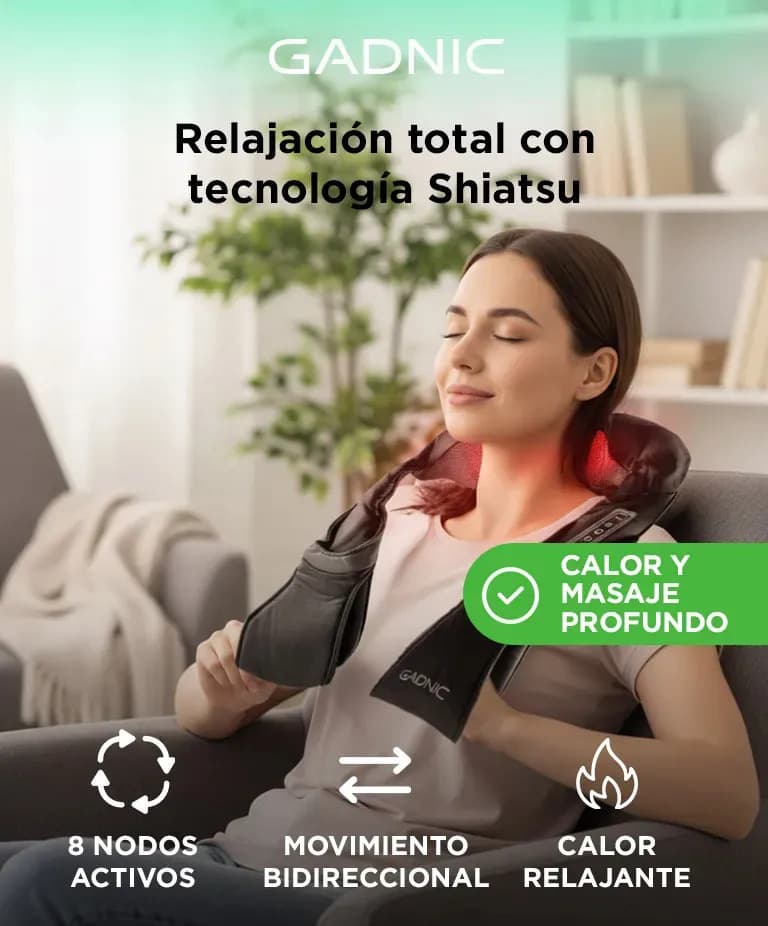 Masajeador Cervical Lumbar Gadnic 8 Nodos Terapia De Calor — imagen 2