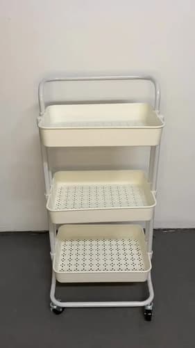Carrito Organizador Blanco MTL TSV-003 — 3 Niveles, Ruedas 360° con Freno, 50kg — imagen 2