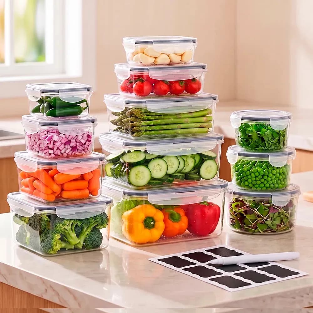 Set X 12 Tuppers Gadnic Recipiente Herméticos 170 Ml A 2500 Ml