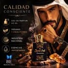 Perfume Arabe Hombre masculino Jamal Oud Feromonas Eau Parfum Amaderado Cuero Intenso Larga Duracion Spray Seductor Butterfly Effect Industria Argentina Vegano Cruelty Free Oriental Especiado Vainilla — imagen 3
