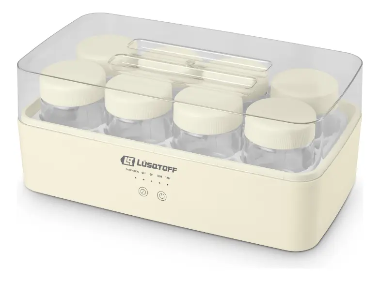 Yogurtera Lüsqtoff Lq-yt808 1.7 Litros Con 8 Frascos De Vidrio Y Temporizador Digital