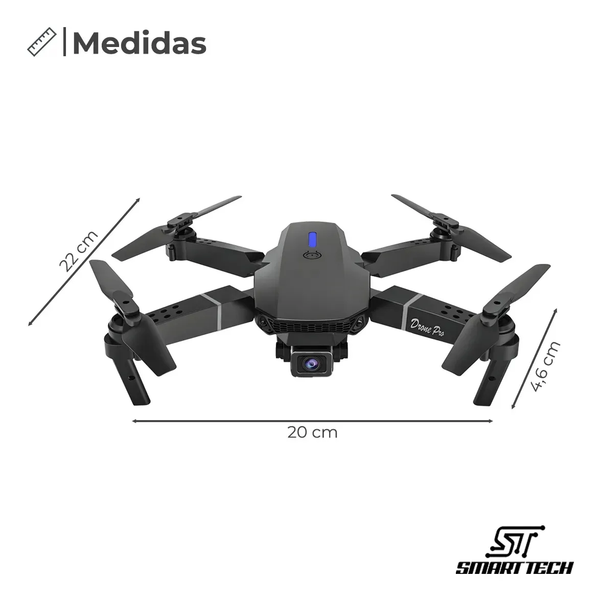 Mini Drone Plegable Recargable Cámara 4K 2.4GHz FPV GPS Wifi Negro — imagen 2
