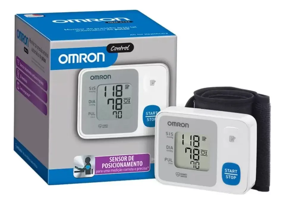 Tensiómetro digital de muñeca automático Omron HEM-6124 gris