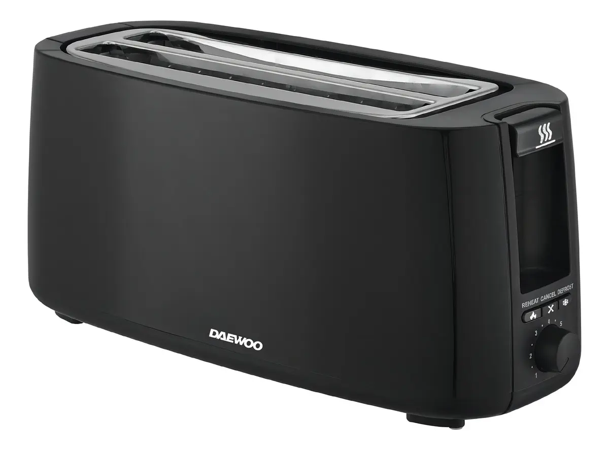 Tostadora Eléctrica 4 Panes Ranura Ancha Daewoo DST-6593 Color Negro