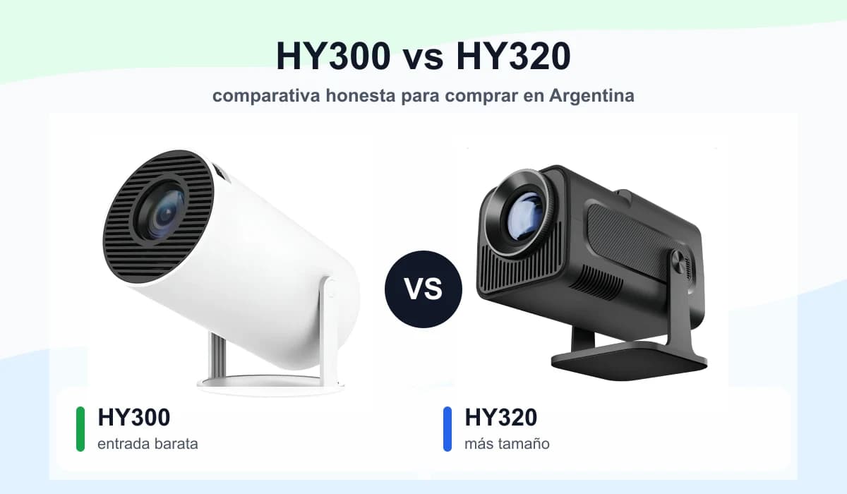 Comparativa visual HY300 vs HY320 con ambos proyectores