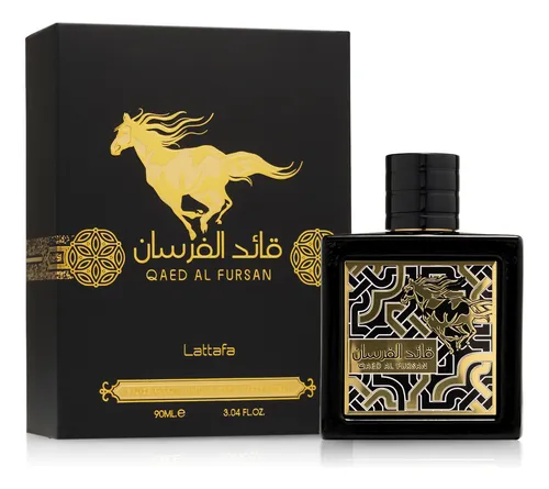 Lattafa Qaed Al Fursan con caja, ejemplo de perfume árabe original