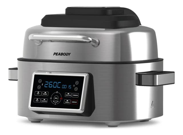 Freidora de aire Peabody con grill, lista para usar con sus accesorios
