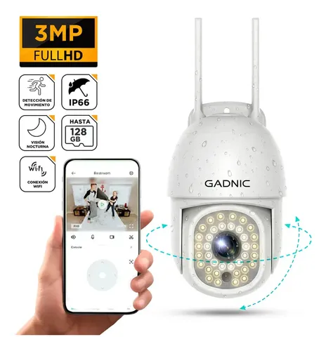 Cámara De Seguridad DM200W-Pro Gadnic Exterior Domo 2K Visión Nocturna Mejorada 36 LEDS