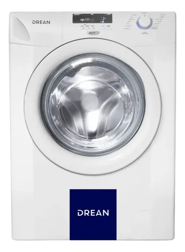 Lavarropas automático de carga frontal blanco visto de frente