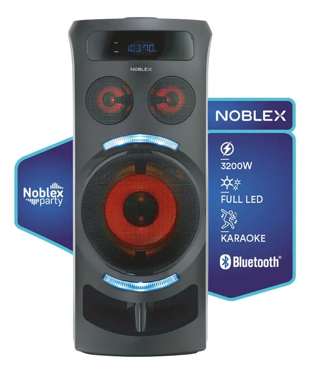 Torre de sonido Noblex MNT290 con bluetooth y luces LED, una de las más vendidas de Argentina