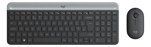 Kit de teclado y mouse inalámbrico Logitech MK470 Español de color negro