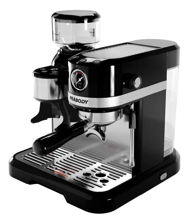 Cafetera express Peabody PE-CE5010N negra con molinillo integrado de 19 bares