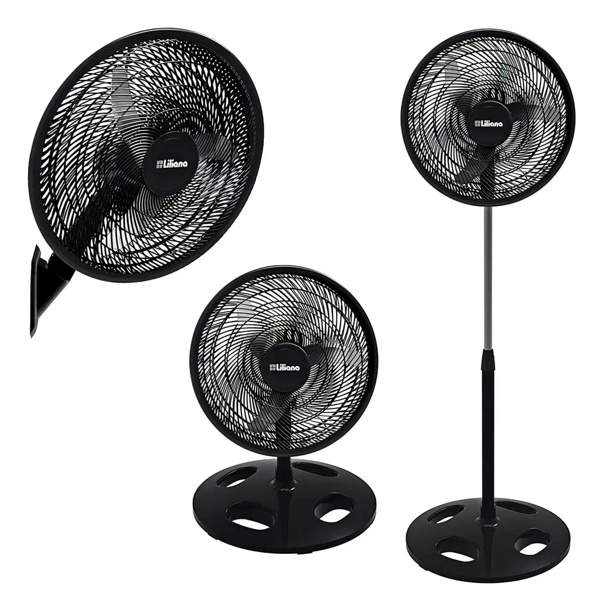 Ventilador Liliana Vp20k 3 En 1 De Pie / Turbo / Pared 20 3 Aspas Metálicas