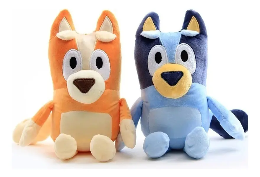 Bluey Y Bingo Muñecos Peluche Swancooyu 2 Piezas Azul/Naranja 28cm