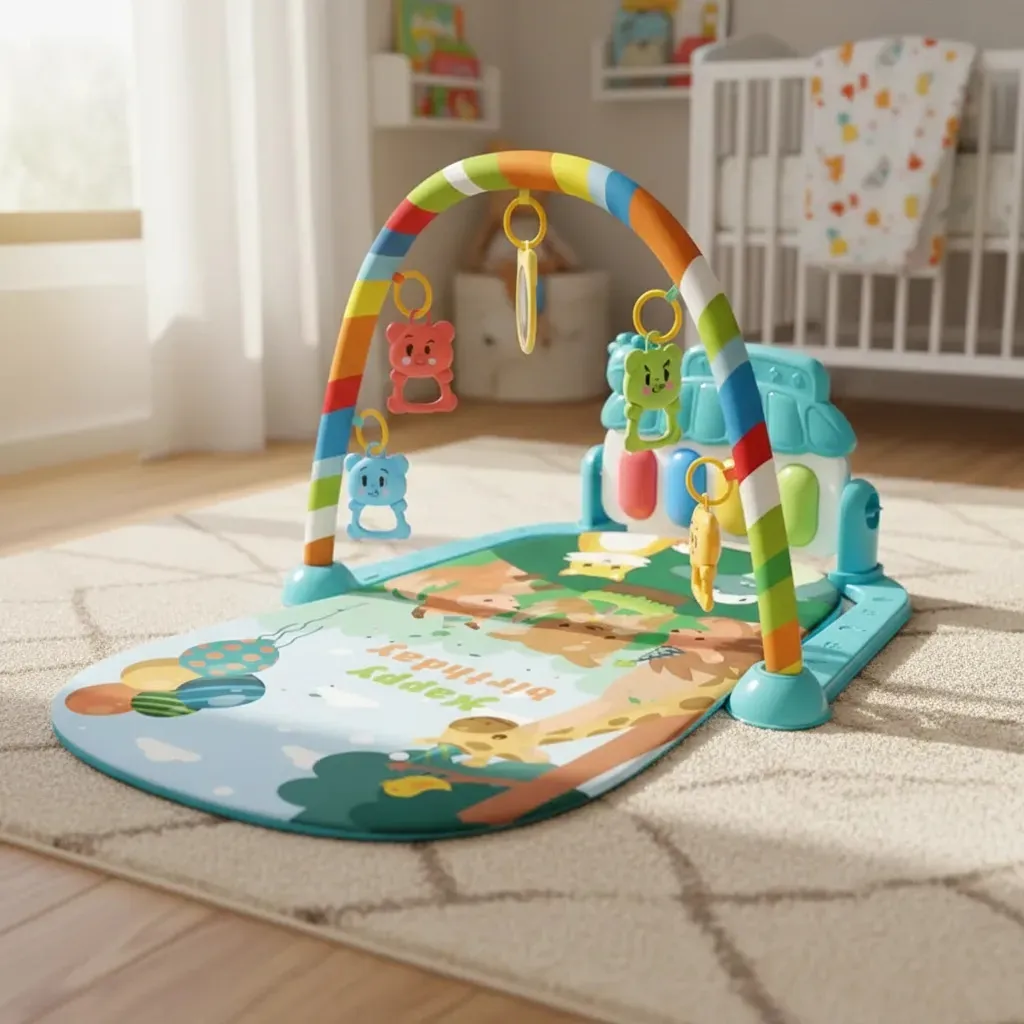 Alfombra Gimnasio Piano Didáctico Bebe 4040 Love Celeste