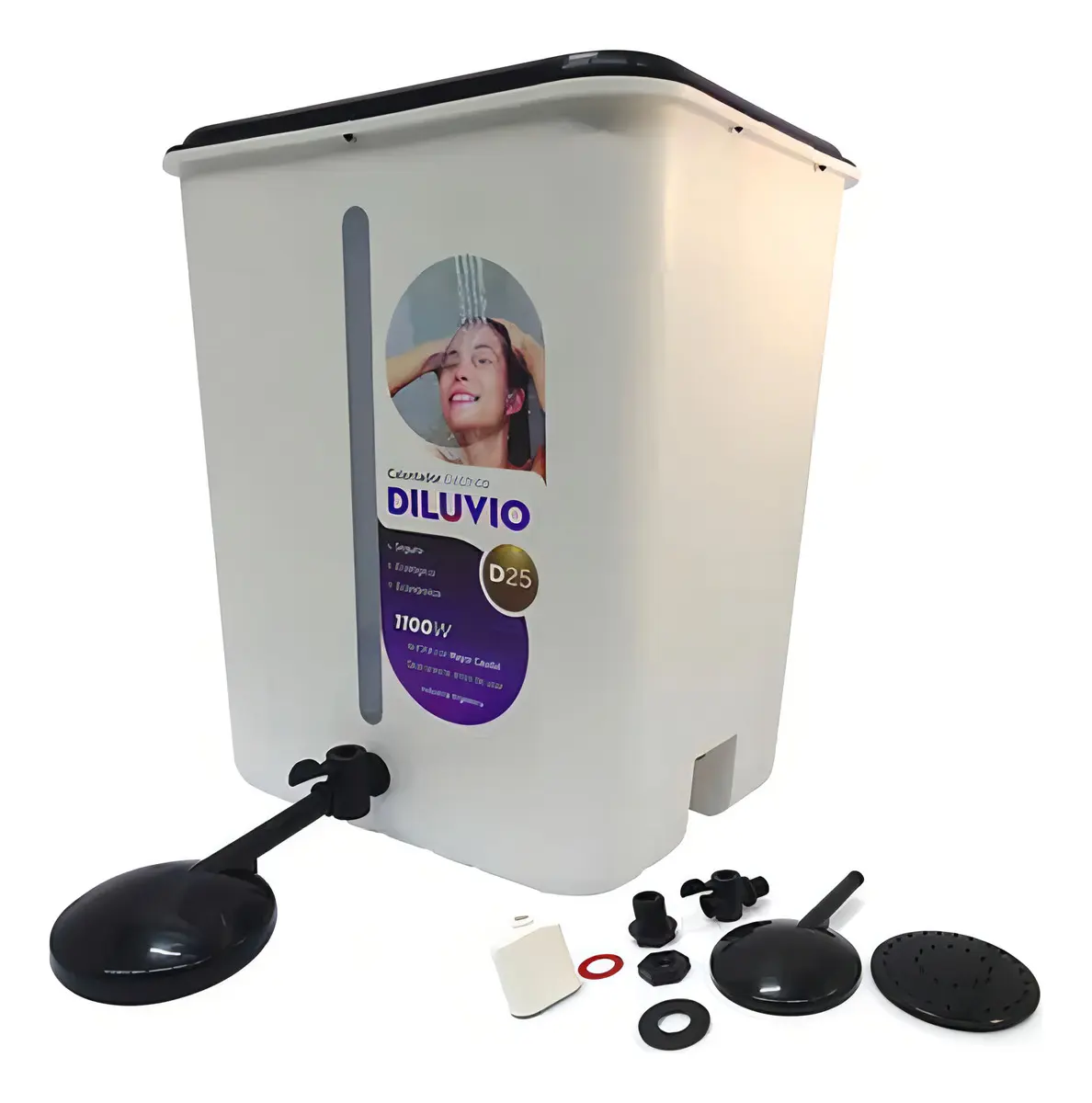 Ducha Eléctrica Indelplas Diluvio 1100W Fija Plástico 1.1kW 220V Blanco