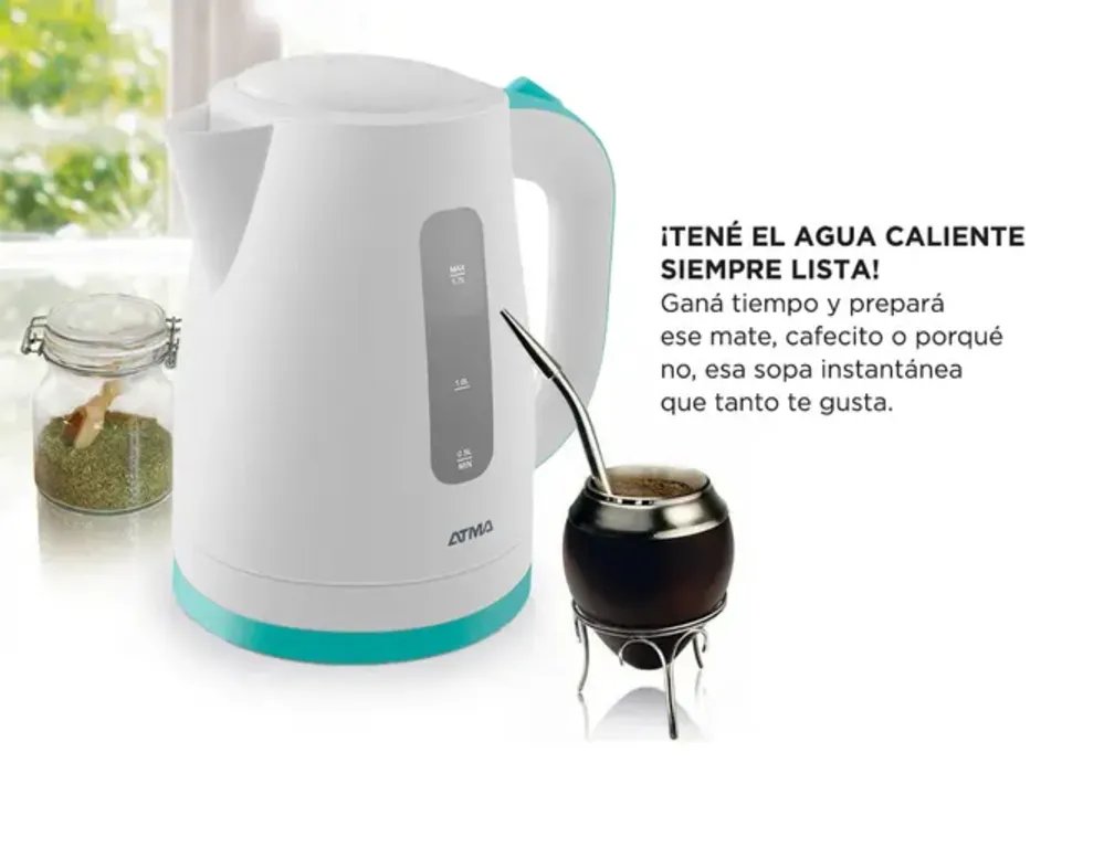 Atma PEAT1351 con mate — el agua caliente siempre lista para cebar